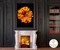 Night Flower Orange Flame - Art paper for Decoupage and Mixed Media Large 24x36